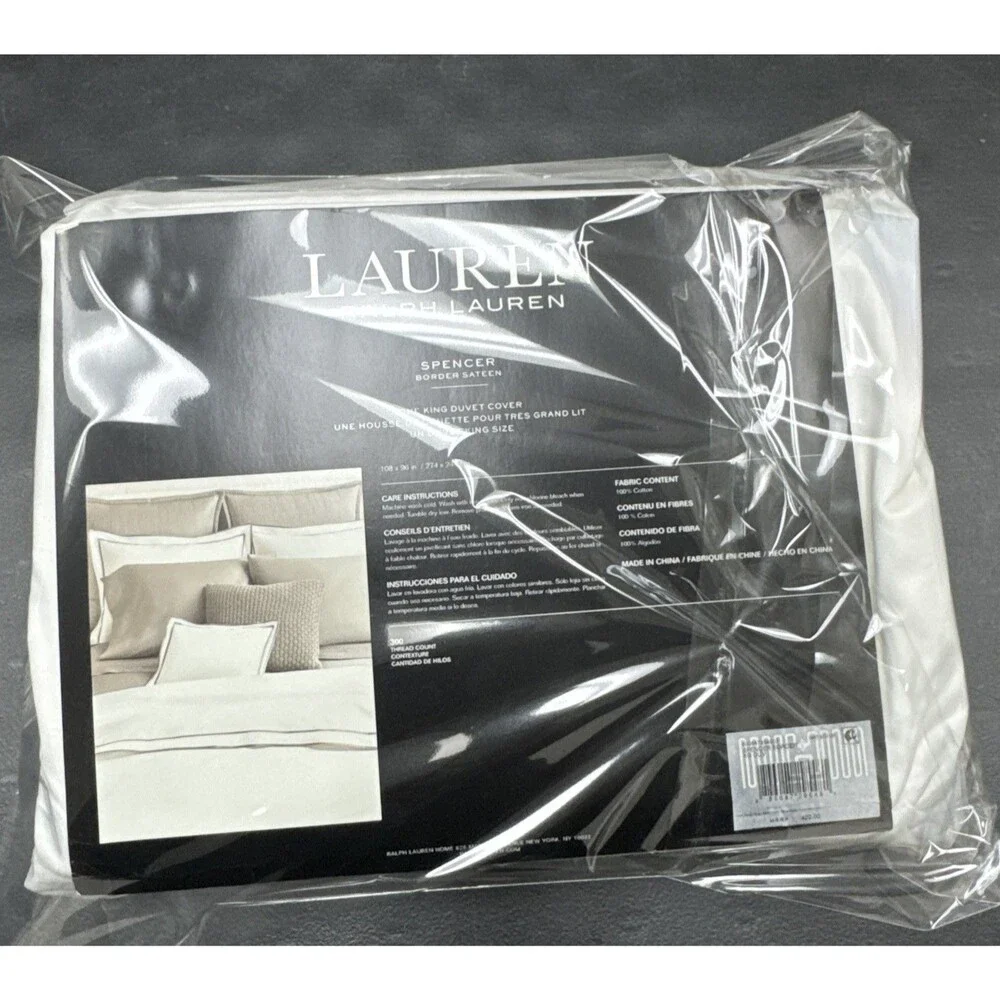 Lauren Ralph Lauren King Spencer Sateen Border Duvet Cover